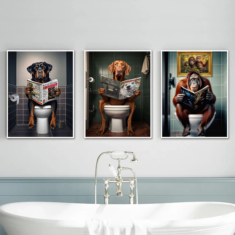 Modern Animals On The Toilet P - Home Bathroom Toilet ulasan dan harga