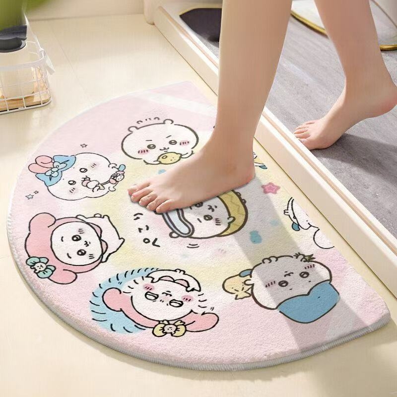 Chiikawa Semi Circle Bath Mat  - Non Slip Bath Mat ulasan dan harga