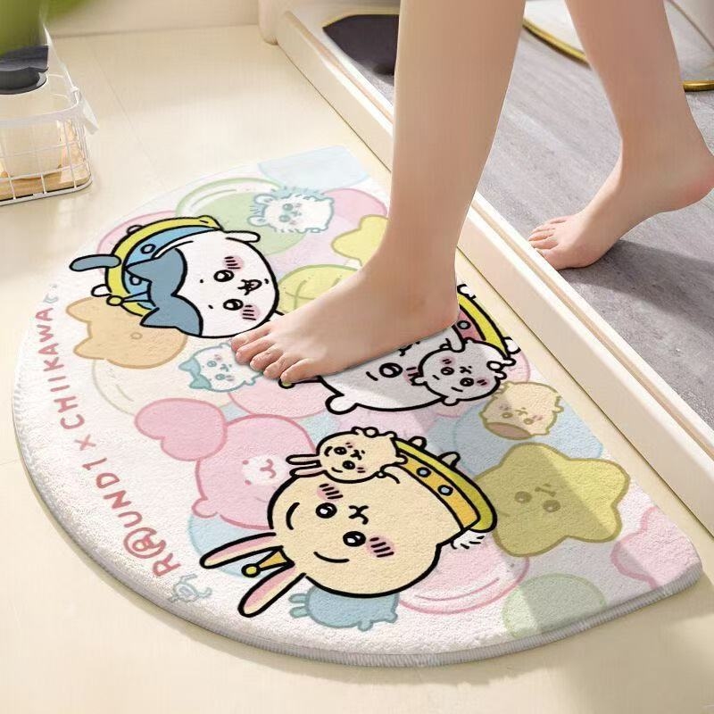 Chiikawa Semi Circle Bath Mat  - Non Slip Bath Mat ulasan dan harga