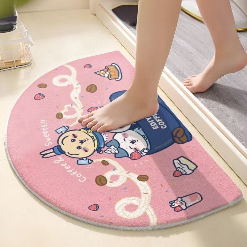 Chiikawa Semi Circle Bath Mat  - Non Slip Bath Mat ulasan dan harga