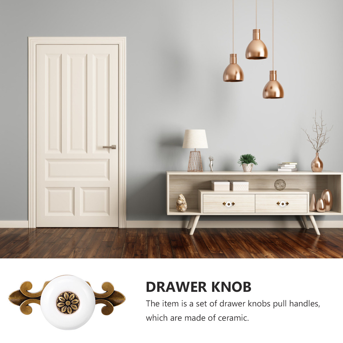 2Pcs Stylish Ceramic Knobs Zin - Home Hardware Bathroom Cabinets ulasan dan harga