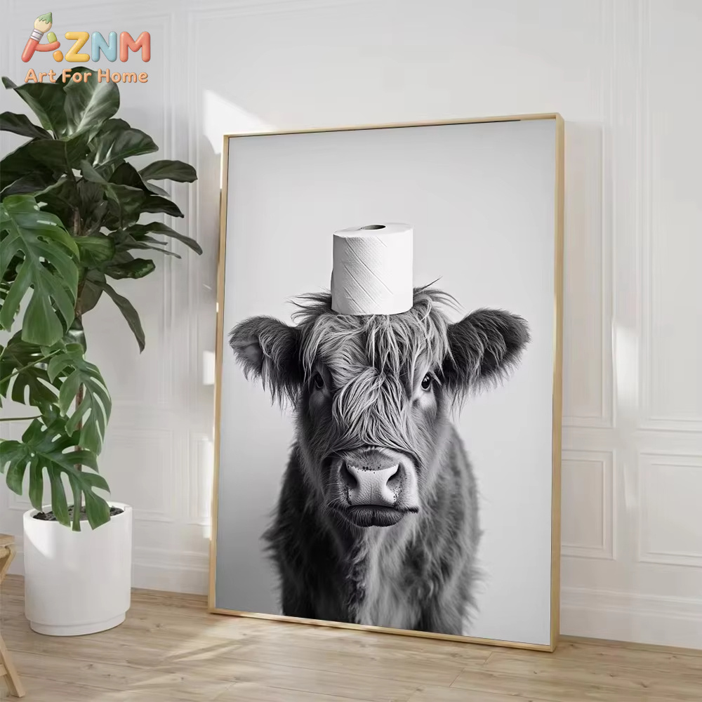 1PC, Highland Cow Otter Cat Ra - Home Bathroom Toilet ulasan dan harga