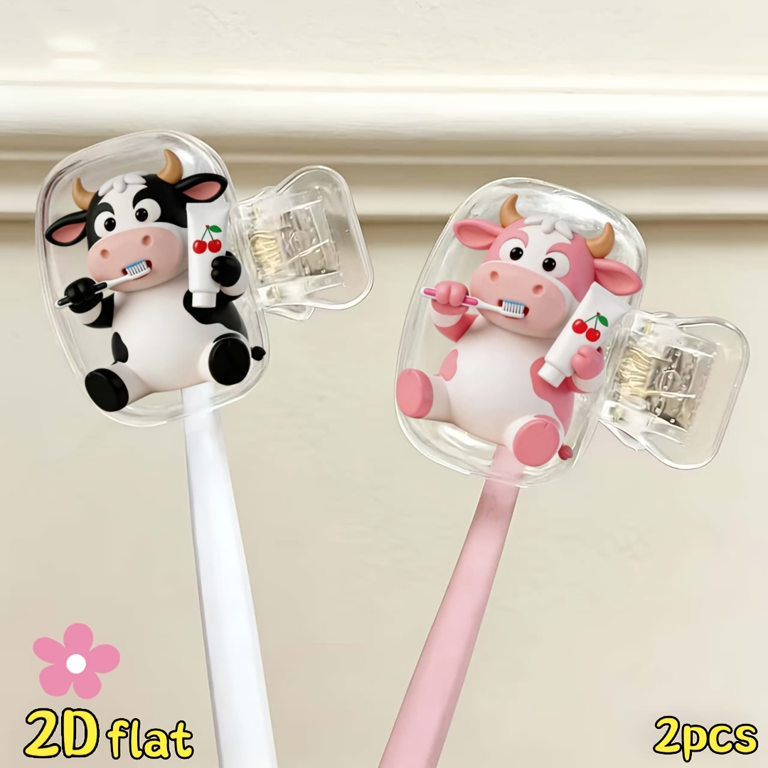 2pcs Cow Toothbrush Holder Tra - Home Bathroom Essentials ulasan dan harga