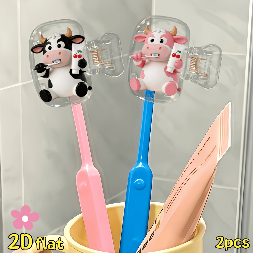 2pcs Cow Toothbrush Holder Tra - Home Bathroom Essentials ulasan dan harga