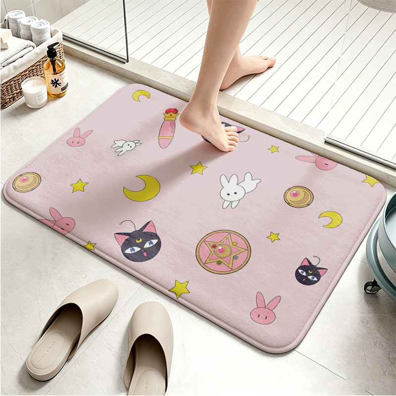 Sailor Moon Flannel Floor Mat  - Non Slip Bath Mat ulasan dan harga