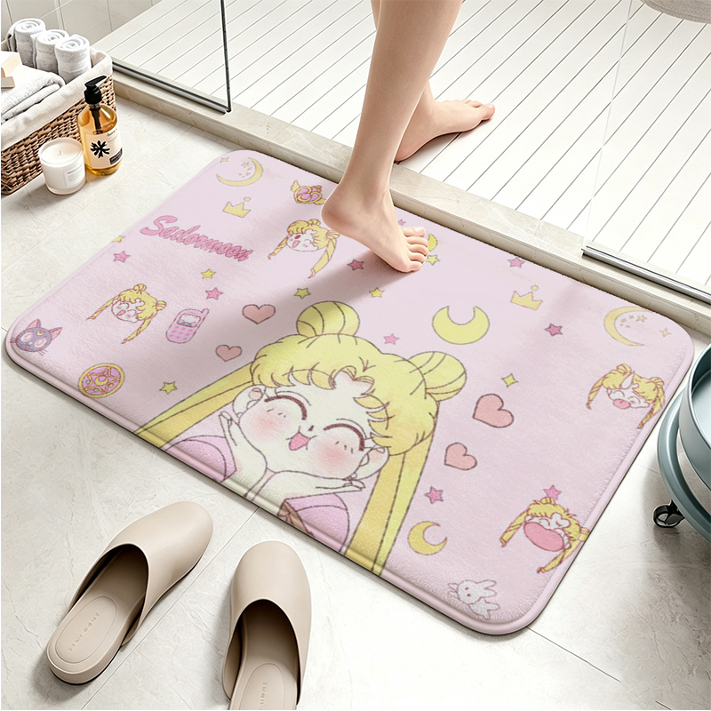 Sailor Moon Flannel Floor Mat  - Non Slip Bath Mat ulasan dan harga