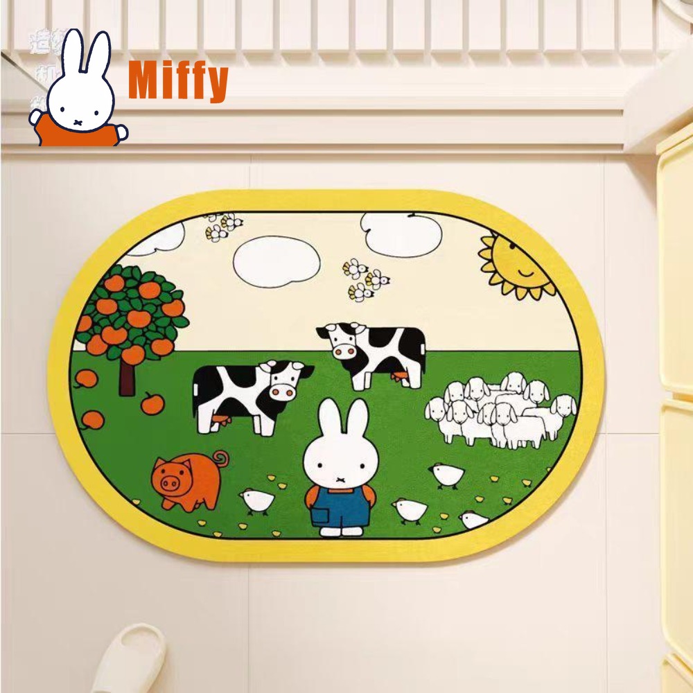 Kawaii Miffy Bath Mat Cute Rab - Non Slip Bath Mat ulasan dan harga