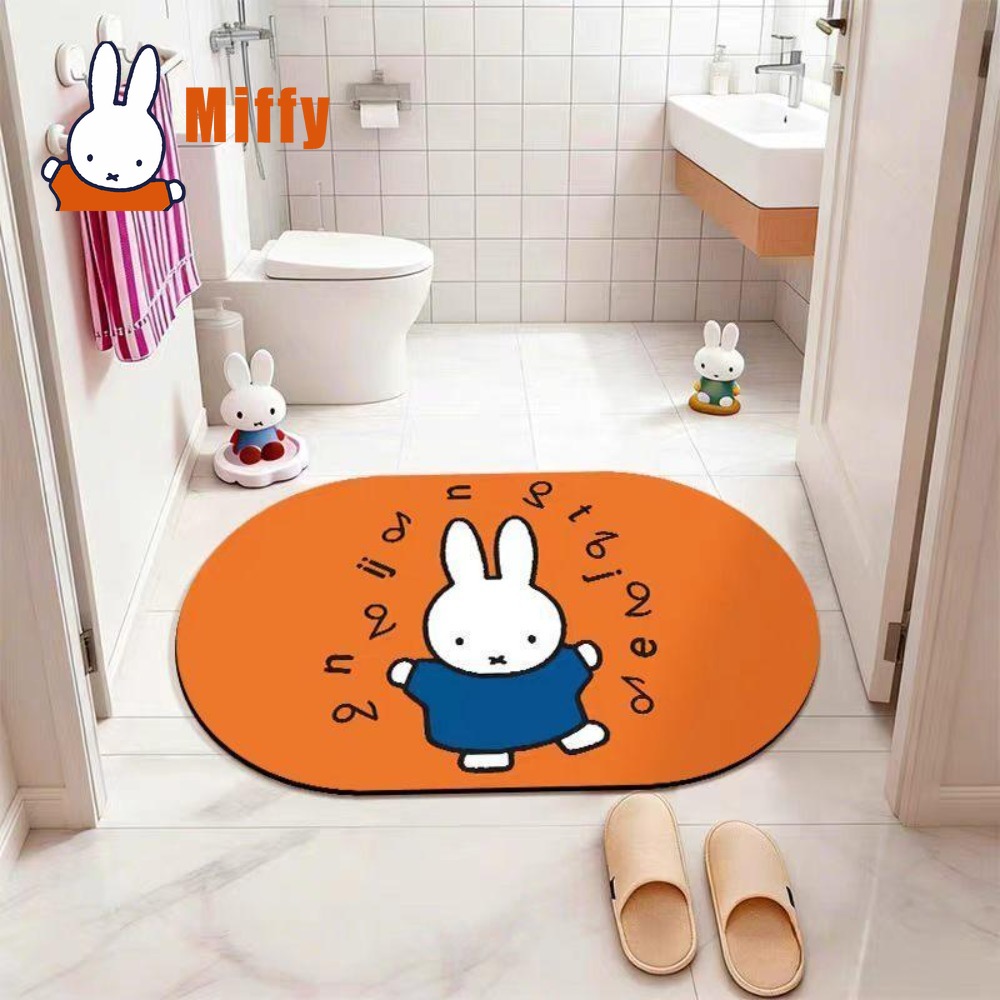 Kawaii Miffy Bath Mat Cute Rab - Non Slip Bath Mat ulasan dan harga
