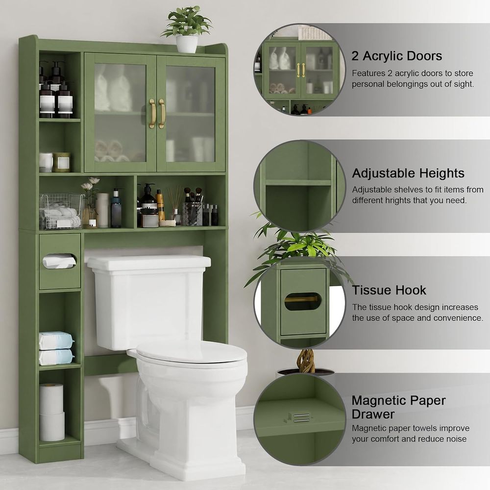 Space-Saving Acrylic Over-the- - Home Bathroom Toilet ulasan dan harga