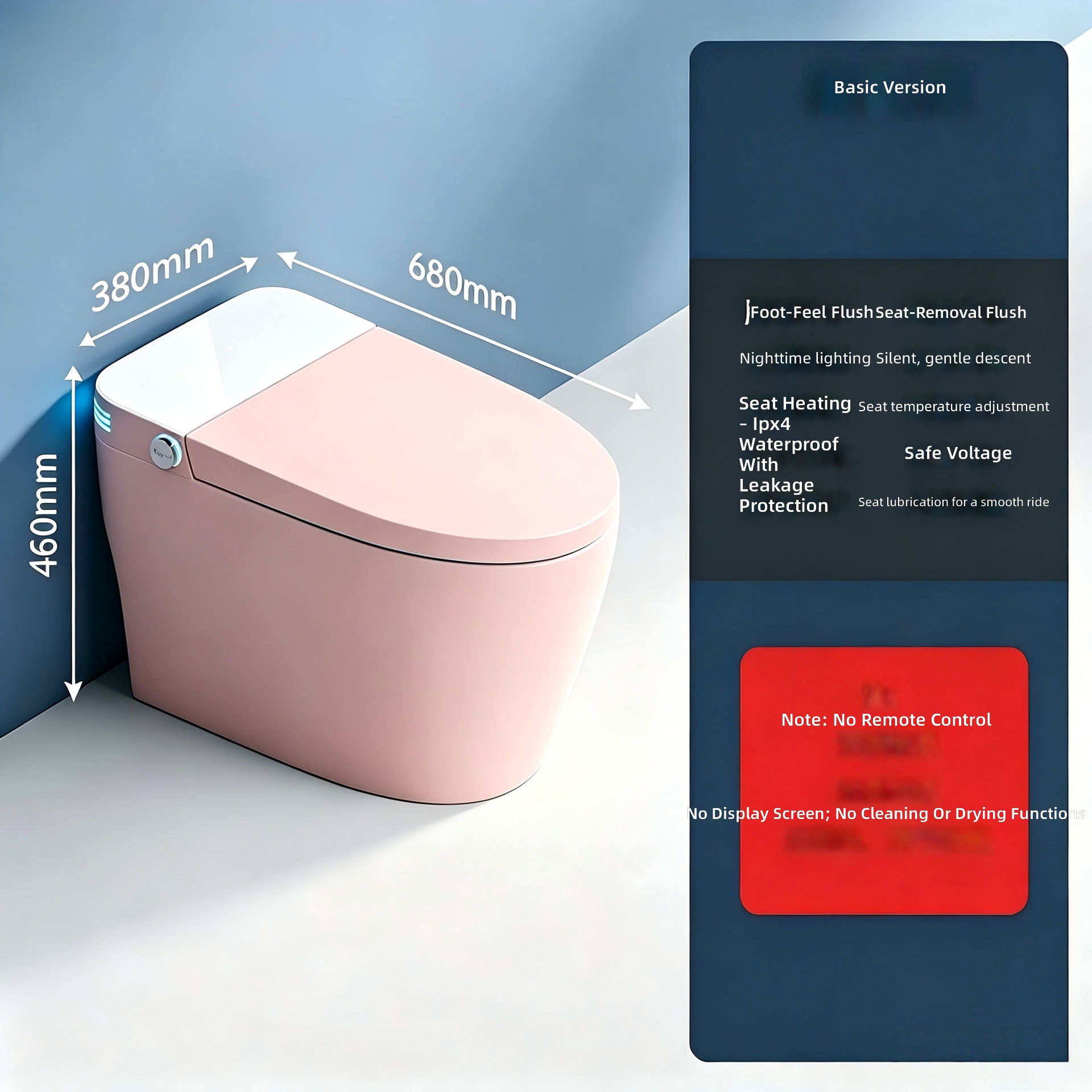 Smart Toilet, Pink, All-in-1 A - Home Bathroom Toilet ulasan dan harga