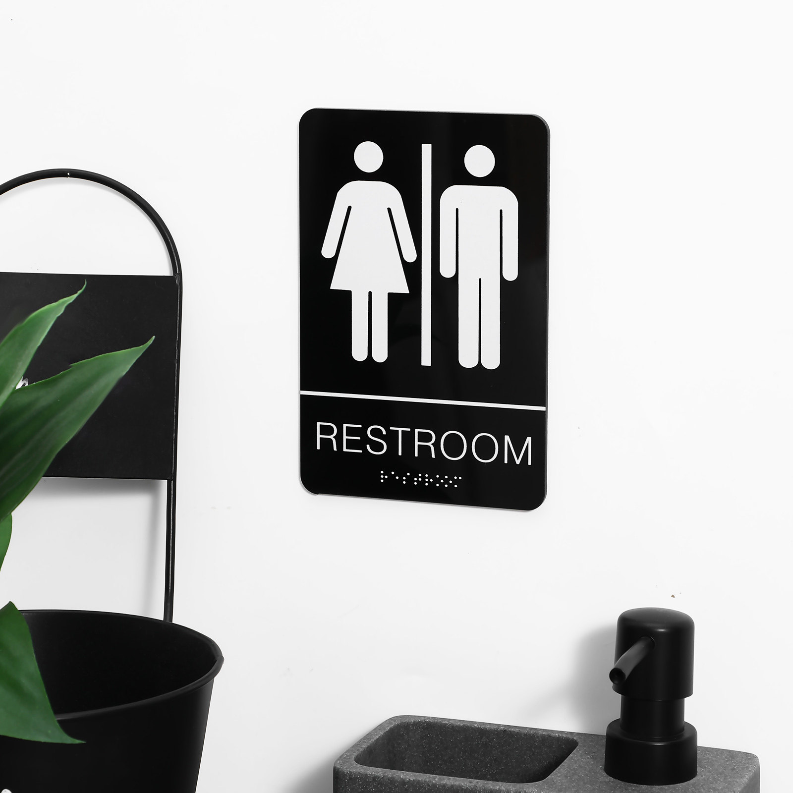 Unisex Braille Restroom Sign A - Home Bathroom Toilet ulasan dan harga