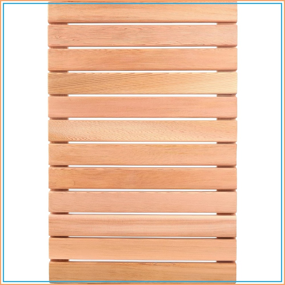 Natural Cedar Wood Shower Mat, - Non Slip Bath Mat ulasan dan harga