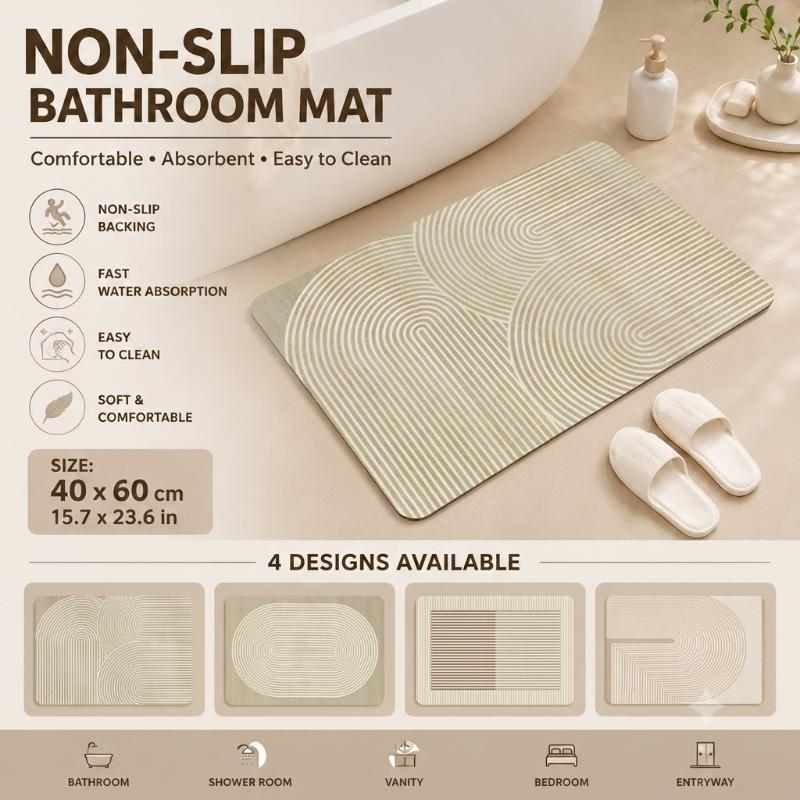 Diatomite Bath Mat Quick Dry A - Non Slip Bath Mat ulasan dan harga